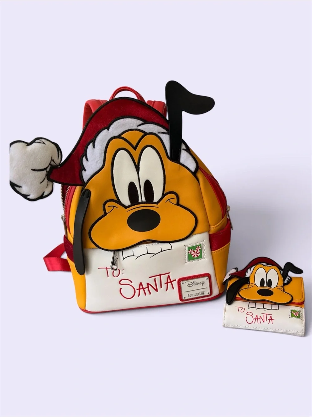 Disney Kids' Pluto Holiday Mini Backpack - Red & Yellow loungefly